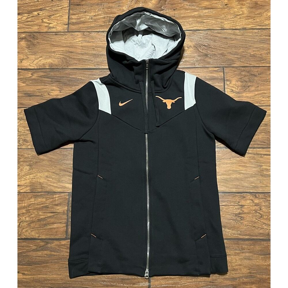 Nike UT Texas Longhorns Sideline Showout Mens Sz M Short Sleeve Full-Zip Hoodie